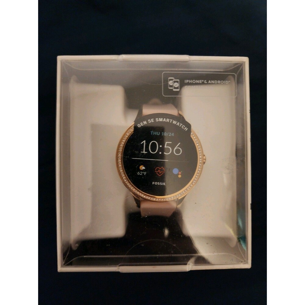 Fossil 42mm Gen 5E Stainless Steel and Silicone Touchscreen Smart Watch,